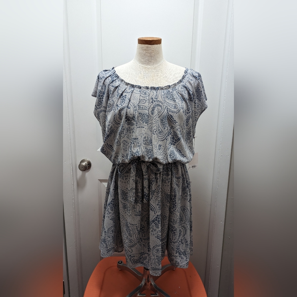 Lauren Conrad Gray, Blue paisley pattern dress